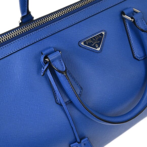 Prada Blue Leather Travel Duffle 2way Shoulder Handbag - Picture 4 of 11